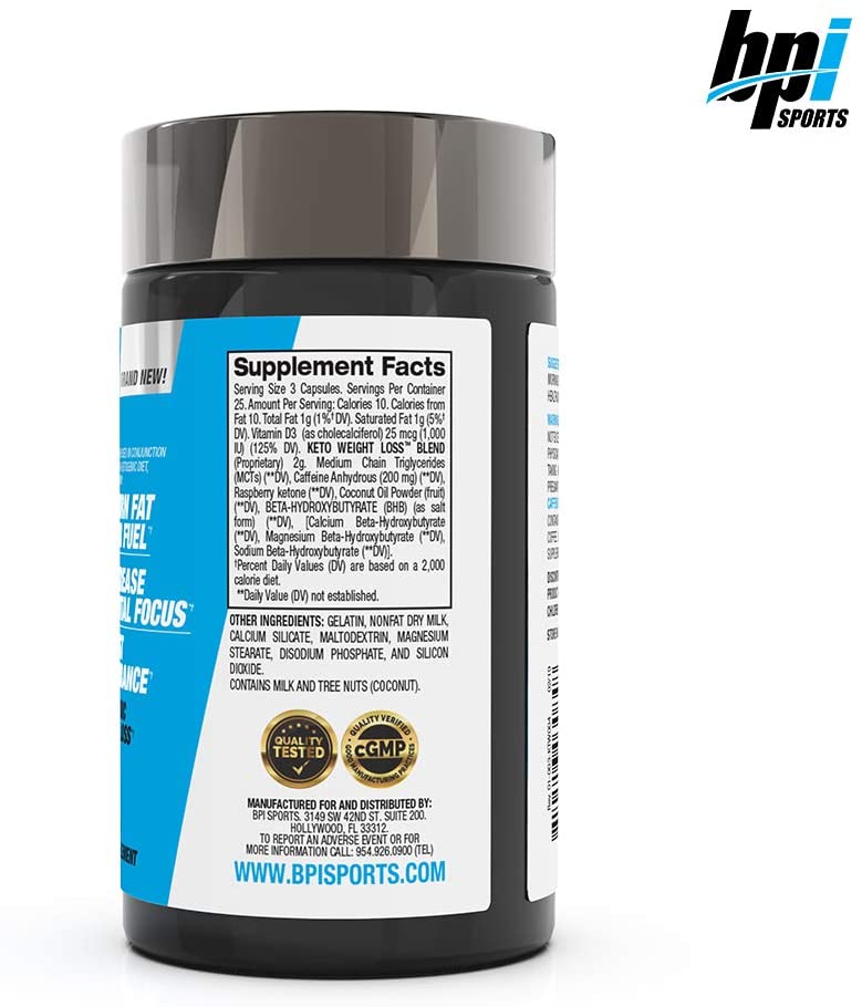 Bpi Sports Keto Weight Loss25Serv.75Caps. Maxmuscle Elite